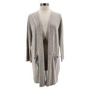 NWT Donni. Striped Gray Ivory Duster Cardigan Womens One Size